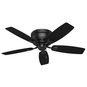 Hunter Fan Company 53118 Hunter 48" Sea Wind Indoor/Outdoor Low Profile Ceiling Fan, Matte Black Finish