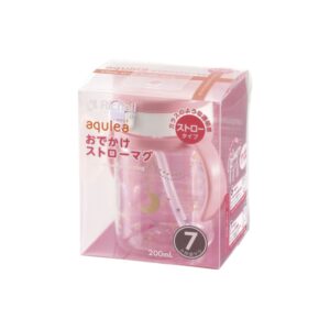 Richell Aqulea outing straw mug 320 pink