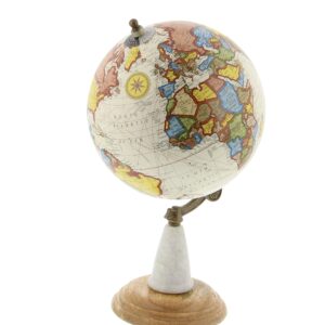 Deco 79 Mango Wood Globe, 8" x 8" x 14", White