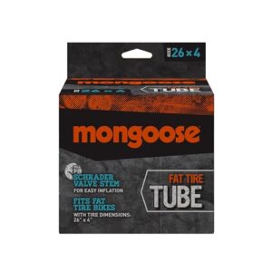 Mongoose Fat Tire Bike Tube, Schrader Valve, 26 x 4 inch , Black