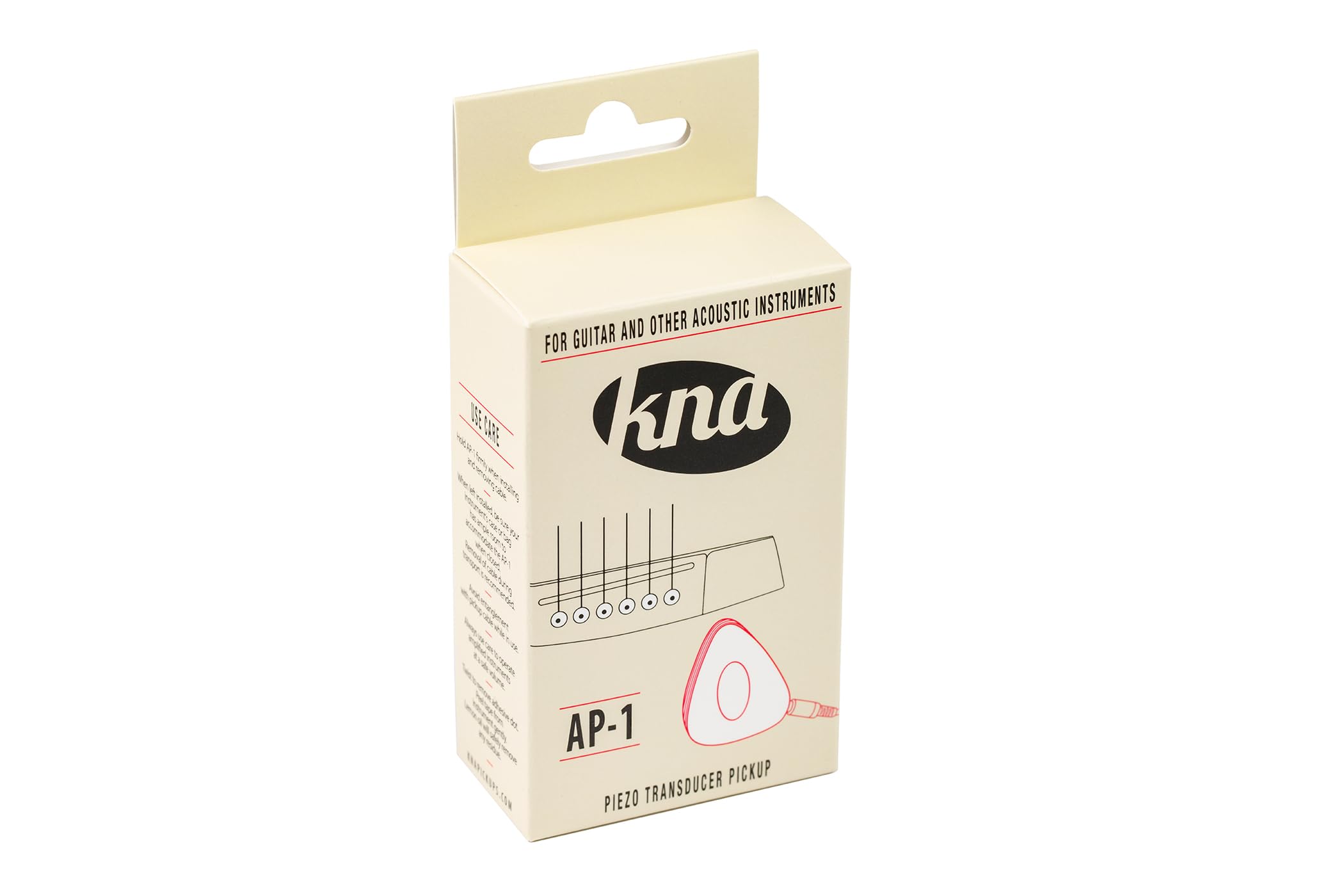 KNA Pickups 6 String Universal Stick-on Piezo Acoustic Instrument Pickup with Volume Control (AP-2),Ivory