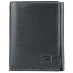 leather trifold wallets for men - rfid blocking - mens trifold wallet in black