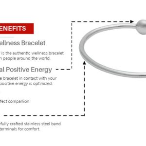 QRAY Original Standard Steel Golf Athletic Bracelet Men Women C-Shaped Health Wellness Bracelet (Small: 6"~7")