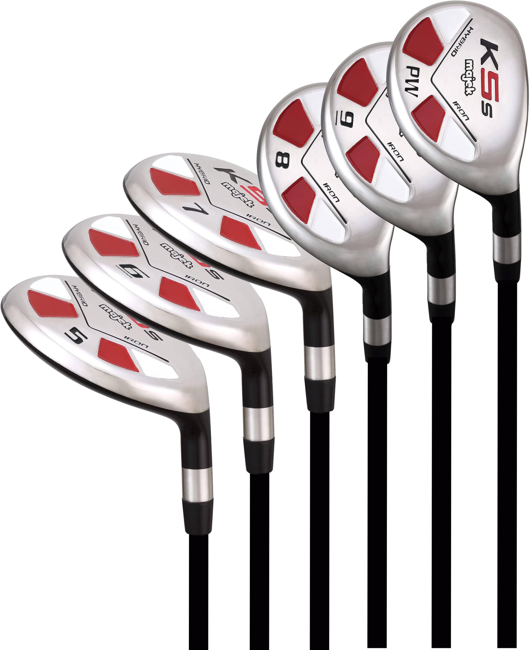 Senior Men’s Majek Golf All Hybrid Partial Set, which includes: #5, 6, 7, 8, 9, PW Senior Flex Right Handed New Utility “A” Flex Club