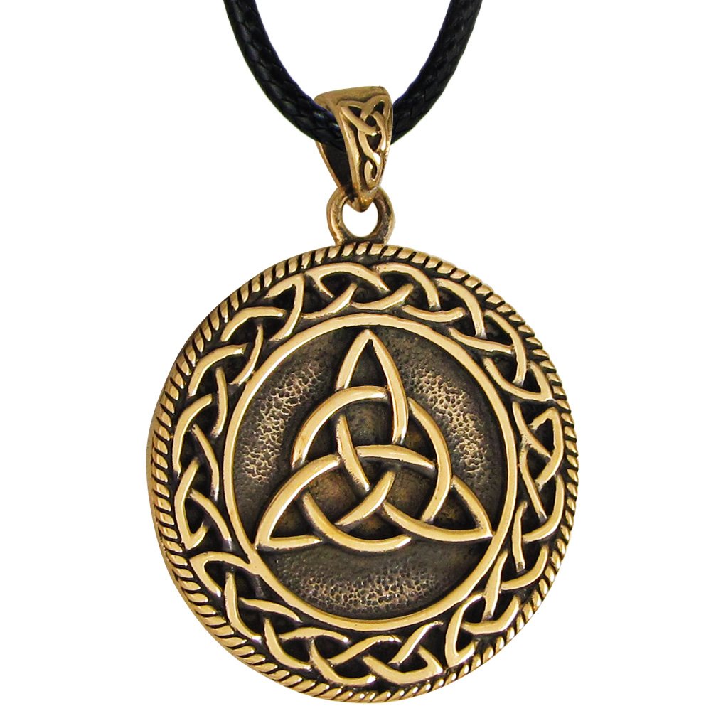 Moonlight Mysteries Bronze Triquetra Celtic Knot Pendant Necklace