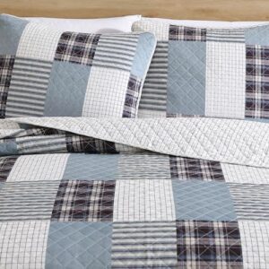 Eddie Bauer - Queen Quilt Set, Reversible Cotton Bedding with Matching Shams, Home Decor for All Seasons (Camano Island Plum, Queen)