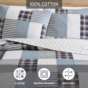 Eddie Bauer - Queen Quilt Set, Reversible Cotton Bedding with Matching Shams, Home Decor for All Seasons (Camano Island Plum, Queen)