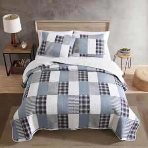 Eddie Bauer - Queen Quilt Set, Reversible Cotton Bedding with Matching Shams, Home Decor for All Seasons (Camano Island Plum, Queen)