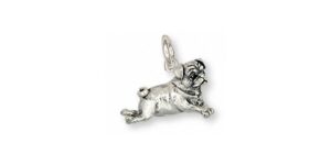 esquivel and fees pug jewelry sterling silver pug charm handmade dog jewelry pg19-c