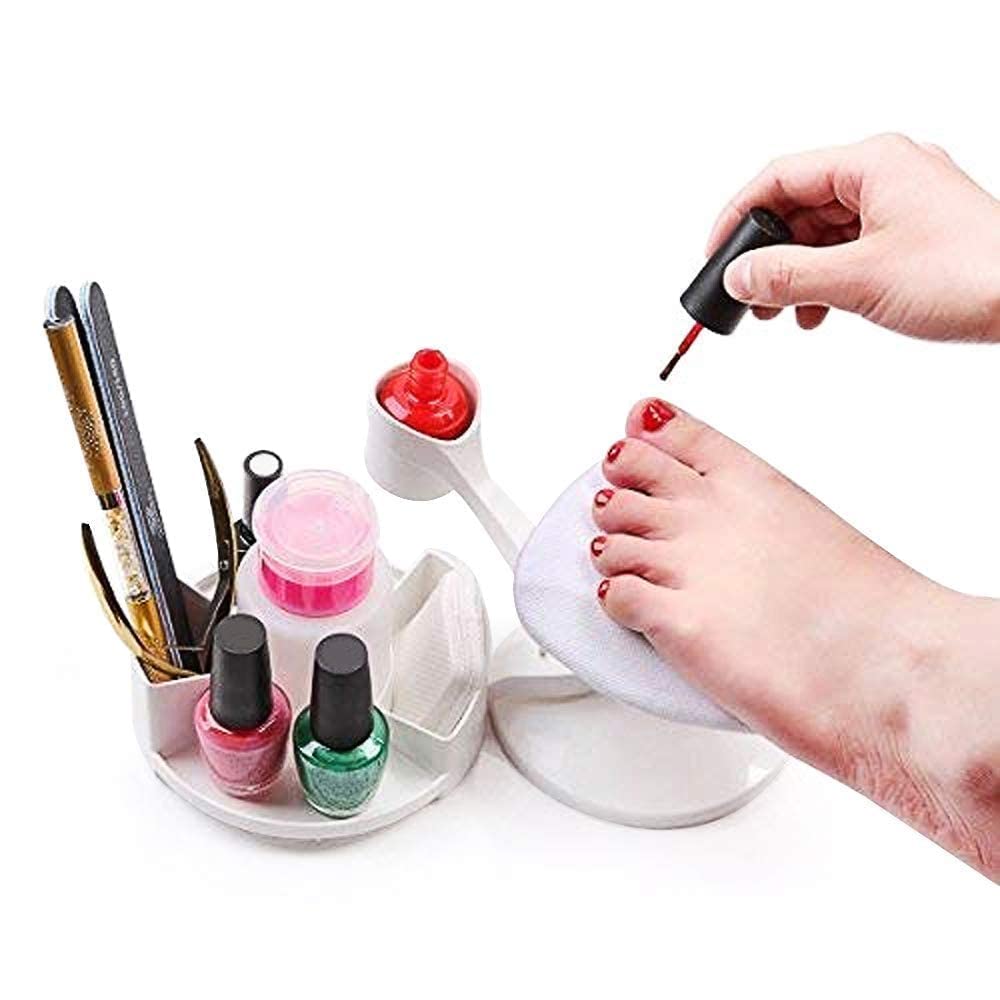 Makartt Nail Stand Hand Rest for Nails, Manicure Supplies, Nail Station Foot Rest for Pedicure with Multi Angle & Polish Trays, Nail Polish Stand Nail supplies for Salon Home DIY