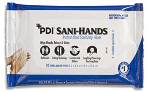 pdi healthcare p71520 sani-hands instant hand sanitizing wipes, 5.5" x 8.4" size (pack of 960)