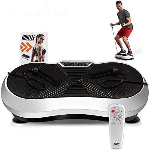 Hurtle Fitness Vibration Platform Workout Machine | Exercise Equipment For Home | Lymphatic Drainage |Weight Loss Fat Burner & Toning for Women & Men Includes Remote Control & 2 Balance Straps