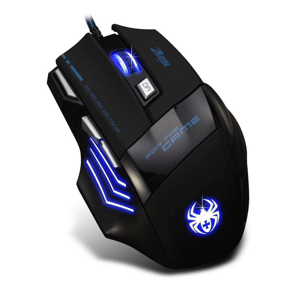 zelotes 7200 DPI 7 Buttons Professional LED Optical USB Wired Gaming Mouse Mice for Gamer