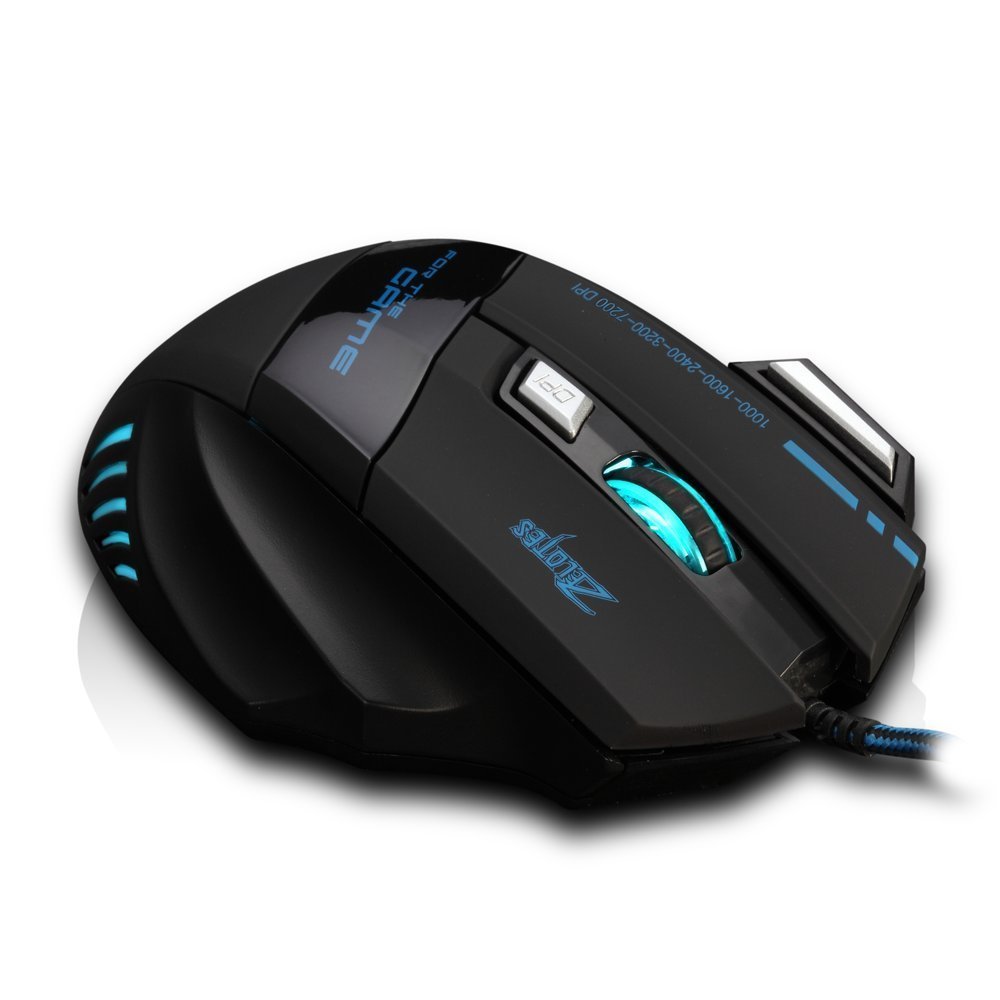 zelotes 7200 DPI 7 Buttons Professional LED Optical USB Wired Gaming Mouse Mice for Gamer