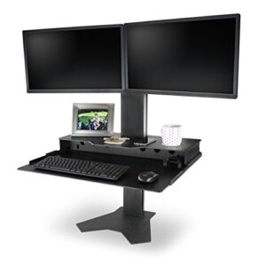 the duke standing desk converter for dual monitors up to 30 lbs w/vesa mount - made in the usa