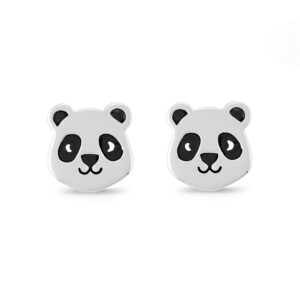 boma jewelry sterling silver panda bear stud earrings