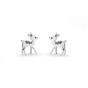 Boma Jewelry Sterling Silver Deer Fawn Stud Earrings