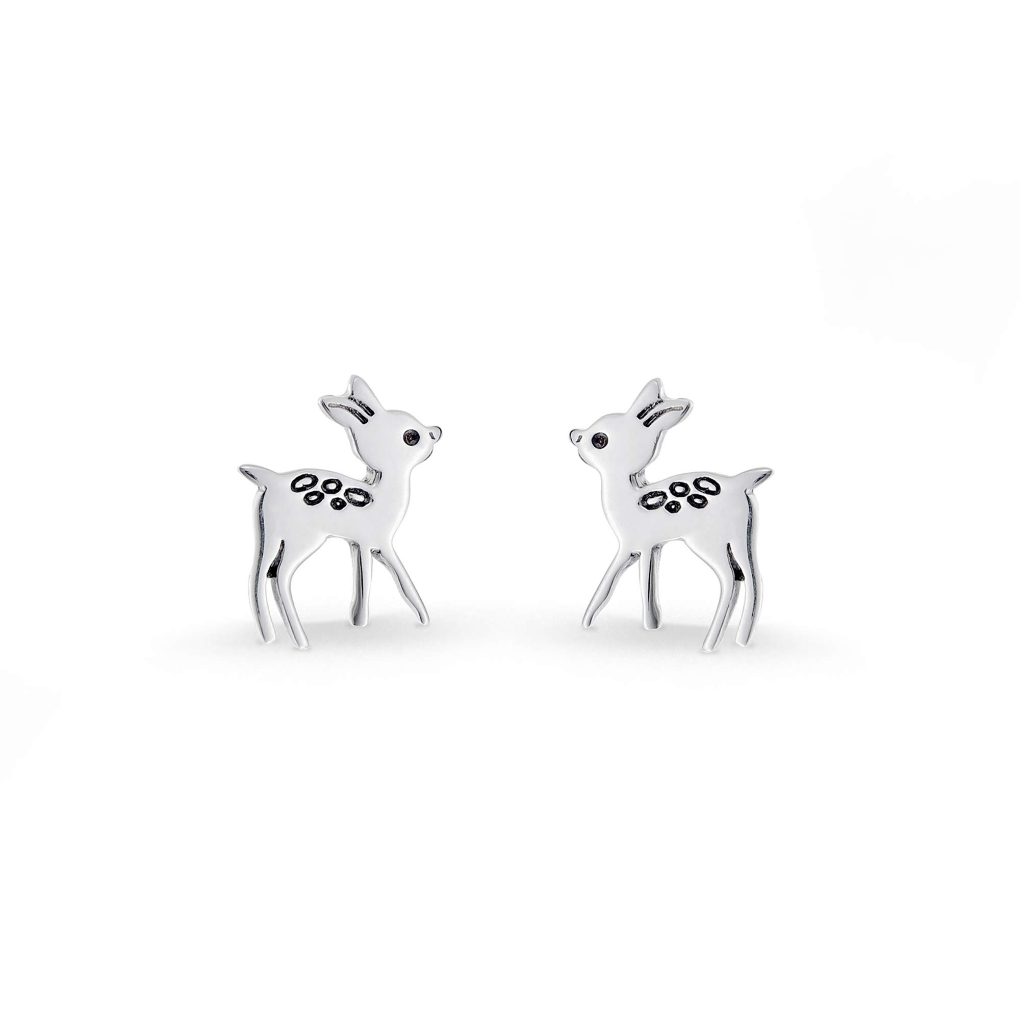 Boma Jewelry Sterling Silver Deer Fawn Stud Earrings