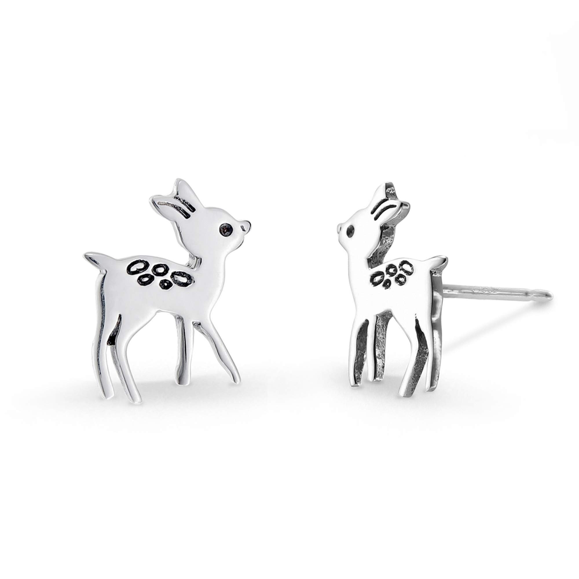 Boma Jewelry Sterling Silver Deer Fawn Stud Earrings