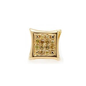 Dazzlingrock Collection 0.05 Carat (ctw) 14K Yellow Round Diamond Micro Pave Kite Shape Stud Earring (1pc), Yellow Gold