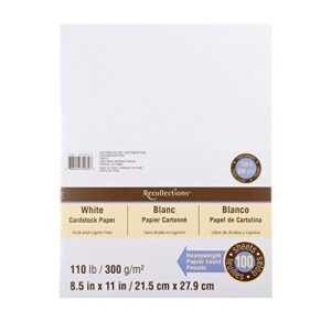 recollections white heavyweight cardstock paper, 8.5" x 11" - 100 sheets