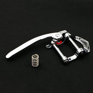 Guitar Vibrato Tailpiece Tremolo, Flat Top Body Tremolo Unit Vibrato Bridge for Tele, SG, LP Electric Guitars Chrome