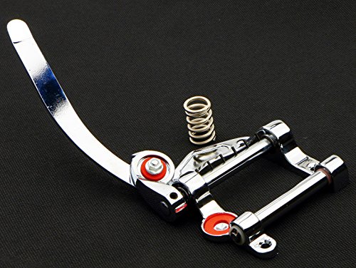 Guitar Vibrato Tailpiece Tremolo, Flat Top Body Tremolo Unit Vibrato Bridge for Tele, SG, LP Electric Guitars Chrome