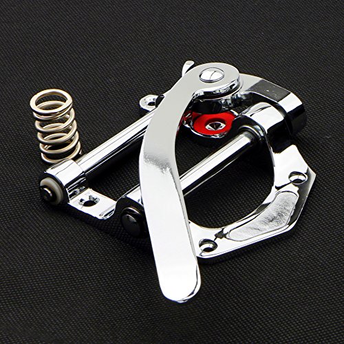 Guitar Vibrato Tailpiece Tremolo, Flat Top Body Tremolo Unit Vibrato Bridge for Tele, SG, LP Electric Guitars Chrome