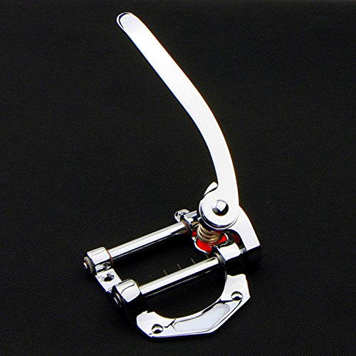 Guitar Vibrato Tailpiece Tremolo, Flat Top Body Tremolo Unit Vibrato Bridge for Tele, SG, LP Electric Guitars Chrome