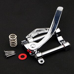 Guitar Vibrato Tailpiece Tremolo, Flat Top Body Tremolo Unit Vibrato Bridge for Tele, SG, LP Electric Guitars Chrome