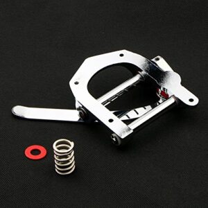 Guitar Vibrato Tailpiece Tremolo, Flat Top Body Tremolo Unit Vibrato Bridge for Tele, SG, LP Electric Guitars Chrome