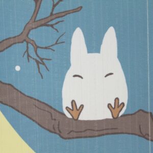 Studio Ghibli Totoro Noren Curtain Tapestry Winter Sky and Crescent Moon