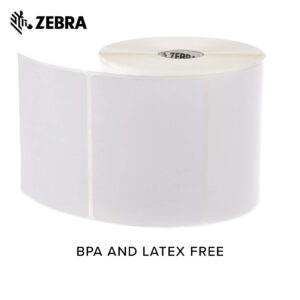 Zebra 4 x 3 in Direct Thermal Paper Labels Z-Perform 2000D Permanent Adhesive Shipping Labels 1 in Core 6 rolls 10031641SP