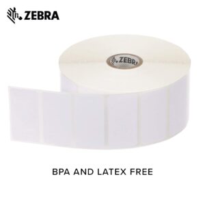 Zebra 2 x 1 in Direct Thermal Paper Labels Z-Perform 2000D Permanent Adhesive Shipping Labels 1 in Core 6 rolls 10031634SP