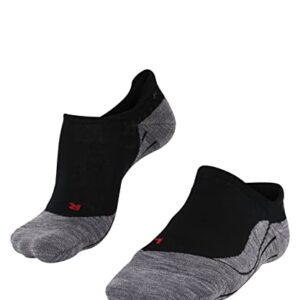 FALKE Women's TK5 Wander Invisible Hiking Socks, No Show, Light Padding, Athletic, Breathable Quick Dry, Merino Wool, Black (Black-Mix 3010), 5-6, 1 Pair