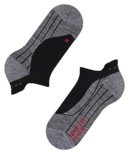 FALKE Women's TK5 Wander Invisible Hiking Socks, No Show, Light Padding, Athletic, Breathable Quick Dry, Merino Wool, Black (Black-Mix 3010), 5-6, 1 Pair