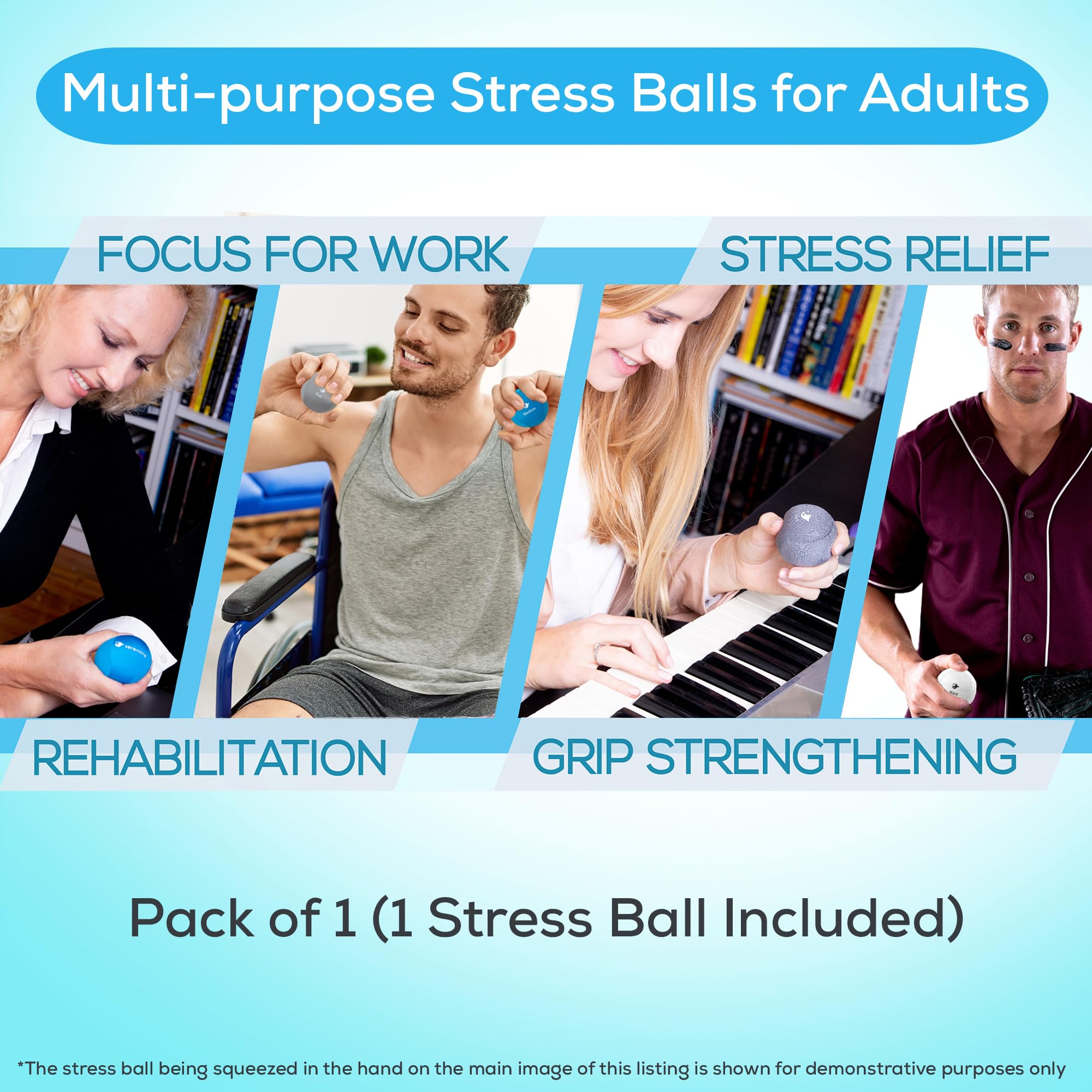 Serenilite Stress Balls, Anxiety Relief Items, Grip Strength Trainer, Meditation Accessories, Physical Therapy Equipment, Fidget Ball, Stress Balls for Adults, Hand Grip Strengthener