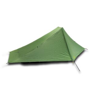 six moon designs skyscape scout green 1 person ultralight tent. just 38 oz. affordable backpacking tent. polyurethane coated 190t polyester. trekking pole setup. great first ultralight.