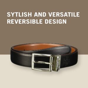 Perry Ellis Men's Amigo Reversible Belt, Luggage Brown, 34