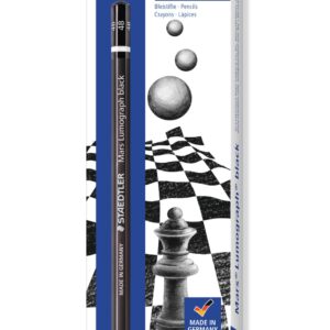 Staedtler Mars Lumograph Black Art Pencils, Presharpened #4B Artist Pencils, Box of 12, 100B-4B