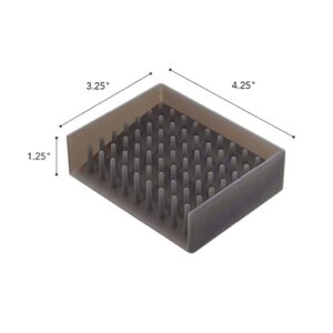 YAMAZAKI home 2995 Self Draining Soap Tray-Floating Holder Dish for Sink, One Size, Black