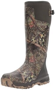 lacrosse alphaburly pro 18" hunting boots for men featuring waterproof rubber, adjustable gusset, and eva footbed, mossy oak break-up country - 9 m