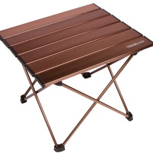 TREKOLOGY Medium Aluminum Camping Table Brown Foldable Portable