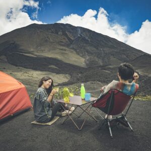 TREKOLOGY Medium Aluminum Camping Table Brown Foldable Portable