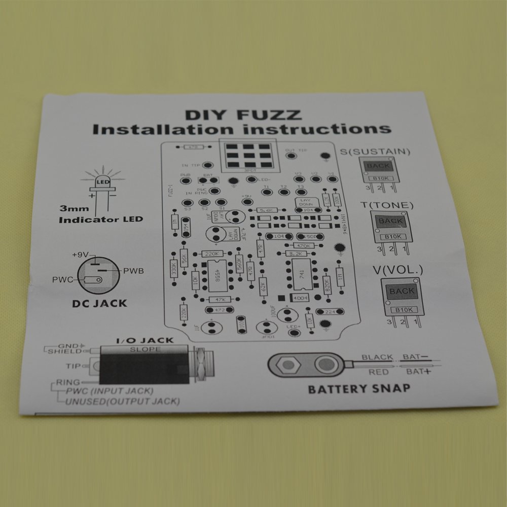 Build your Fuzz Effects Pedal Kits DIY Electric Guitar Stomp Box Kit (chrome)