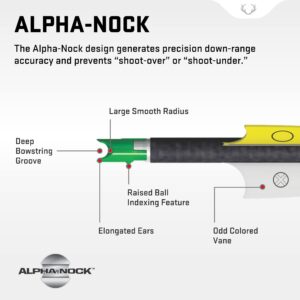 TenPoint Alpha-Nock Receiver, Yellow (.297 Inside Diameter) - Pack of 6 - Compatible with CenterPunch & Pro Elite Arrows