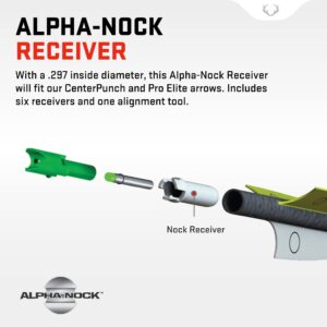 TenPoint Alpha-Nock Receiver, Yellow (.297 Inside Diameter) - Pack of 6 - Compatible with CenterPunch & Pro Elite Arrows