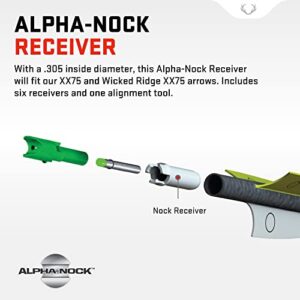 TenPoint Alpha-Nock Receiver, Orange (.305 Inside Diameter) - Pack of 6 - Compatible with XX75 & Wicked Ridge XX75 Arrows