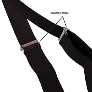 Boolavard Braces/Suspenders One Size Fully Adjustable Y Shaped With Strong Clips (White)