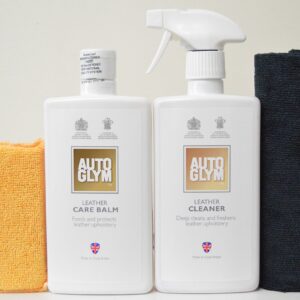 Autoglym Leather Cleaner & Leather Care Balm Combo Care Pack with Free Edgeless Microfiber & Microfiber Applicator